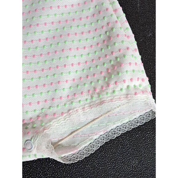 Vintage Cutlers Baby Girl One Piece Romper Outfit Dotted Swiss Lace 3 Months - Picture 7 of 10